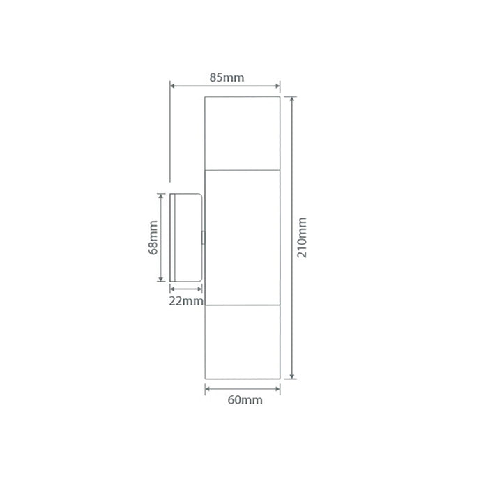 Buy Up / Down Wall Lights Australia Shadow Up & Down Wall 2 Lights White Aluminium 3CCT - 49027