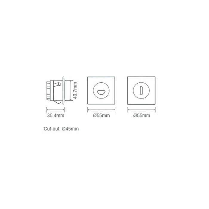 Buy Outdoor Step Lights Australia Camino Square Outdoor Step Light Asymmetric White 3CCT - 21746