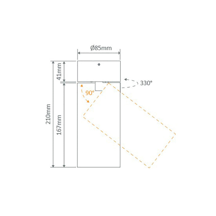 Buy Surface Mounted Downlights Australia Pistol Surface Mounted Downlights 25W White Aluminium 3CCT - 20368