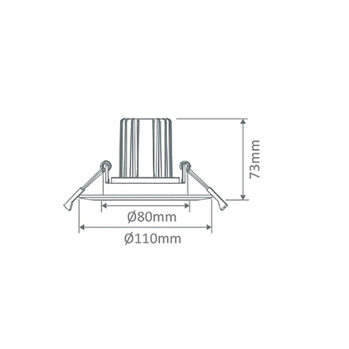 Buy Recessed LED Downlights Australia Cell T90 Recessed LED Downlight W110mm 9W Black 5CCT - 21679