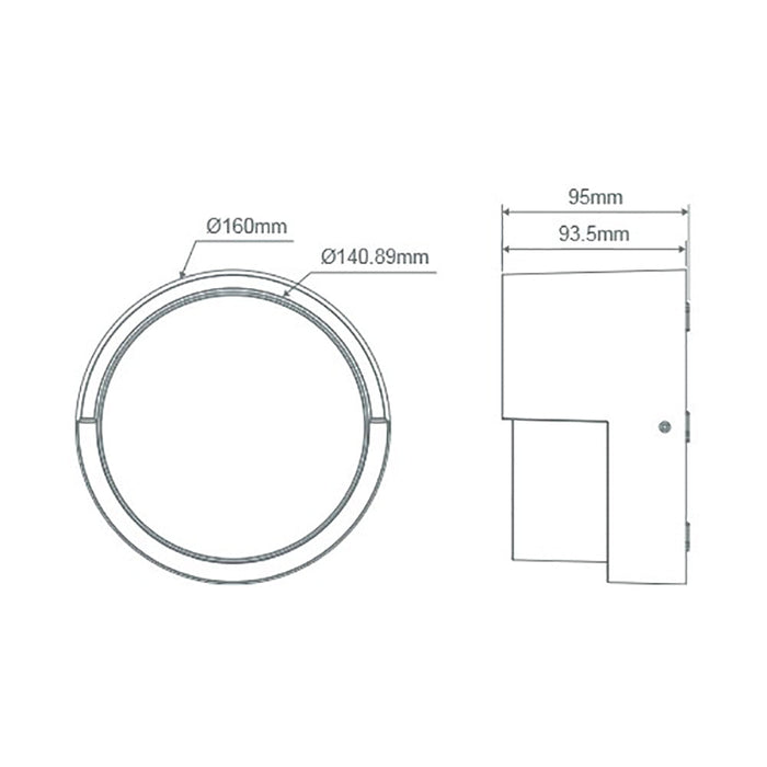 Buy Exterior Wall Lights Australia Livi Round Exterior Wall Light 8W White 3CCT - 22694