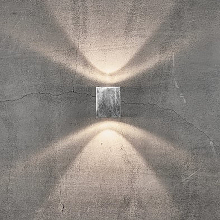 Buy Up / Down Wall Lights Australia Canto Square Up & Down Wall 2 Lights Galvanized 3000K - 49711031