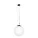 Buy Pendant Lights Australia Rondo 1 Light Large Pendant Black / Opal Matt - 205011