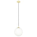 Buy Pendant Lights Australia Rondo 1 Light Large Pendant Matt Brass / Opal Matt - 205014