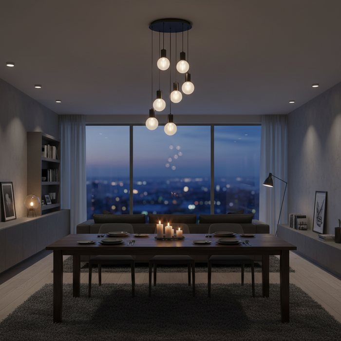 Invar LED Pendant 40W 4000K Black & Nickel Matt - INVAR PE7-NKCL