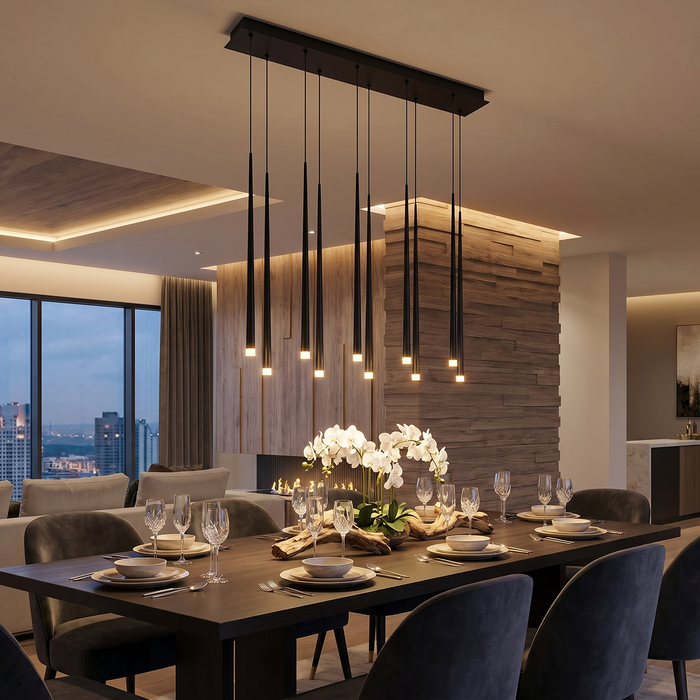 Trina LED 10 Light Pendant 22W 300K Black - TRINA PE10B-BK