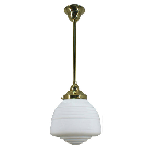 Buy Pendant Lights Australia Single Rod Pendant Brass With Domec Opal Matt Glass - 3000270