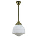 Buy Pendant Lights Australia Single Rod Pendant Brass With Domec Opal Matt Glass - 3000270