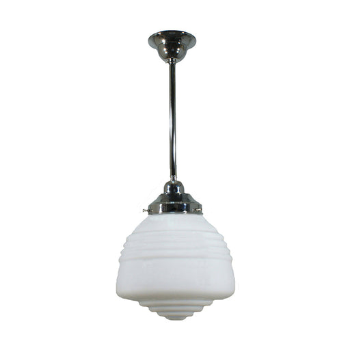 Buy Pendant Lights Australia Single Rod Pendant Chrome With Domec Opal Matt Glass - 3010192