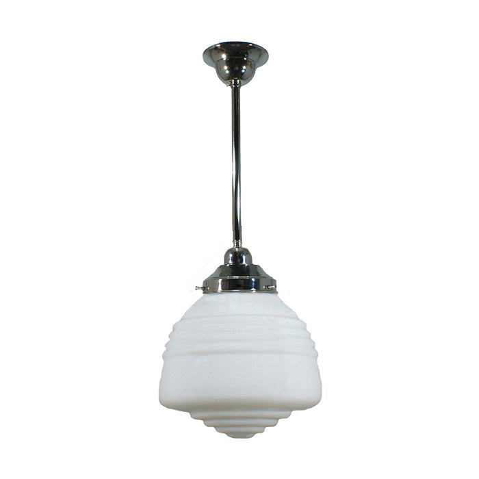 Buy Pendant Lights Australia Single Rod Pendant Chrome With Domec Opal Matt Glass - 3010192
