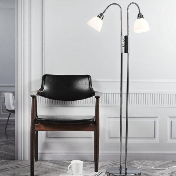 Buy Floor Lamps Australia Ray 2 Light Dim Floor Lamp Chrome, White - 72224033