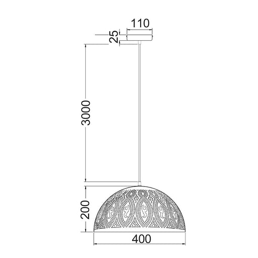 Buy Pendant Lights Australia MARRAKESH Dome Pendant Light White - MARRAKESH08
