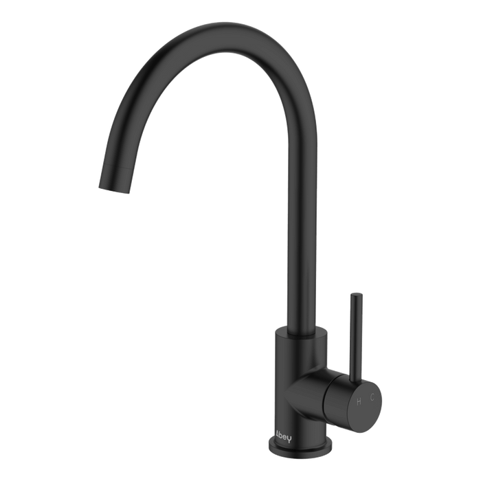 Lucia Goose Sidelever Kitchen Mixer Lead Free Black - 3K4-B-LF