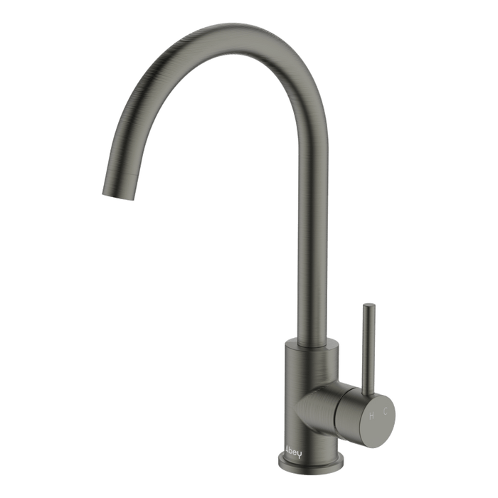 Lucia Goose Sidelever Kitchen Mixer Lead Free Gun Metal - 3K4-GM-LF