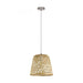 Buy Pendant Lights Australia Kirkcolm 1 Light Pendant Satin Nickel & Natural 300mm - 43113N