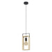 Buy Pendant Lights Australia Famborough 1 Light Pendant Black Steel Nutural Wood - 43413N