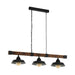 Buy Island Pendant Lights Australia Oldbury 3 Light Pendant Black and Rustic Brown - 49685
