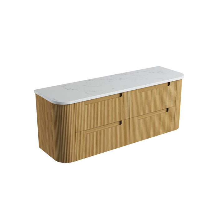 Varcelli Tier 1500mm Wall Hung Vanity Flat Stone Top
