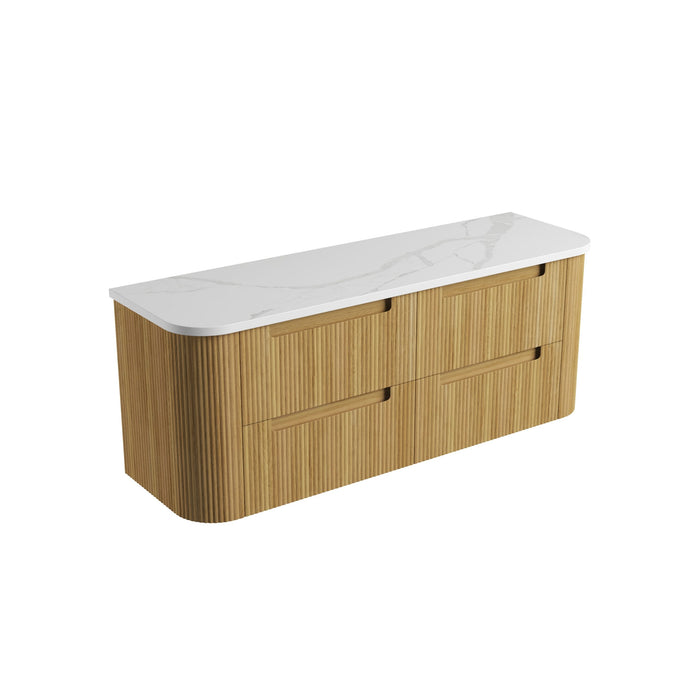 Varcelli Tier 1500mm Wall Hung Vanity Flat Stone Top