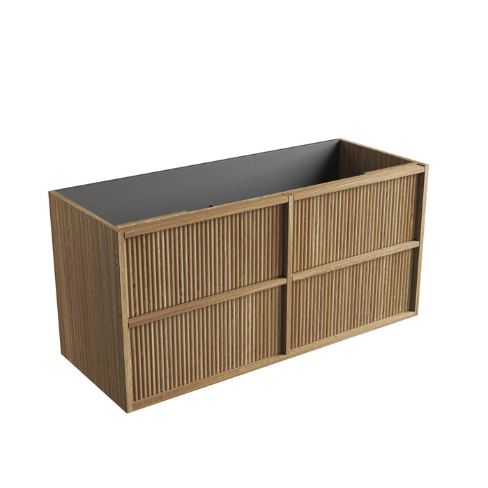 Venetta Fluted Framed Wall Hung 1180mm Harvest Oak Cabinet Only - VE1200WHAF