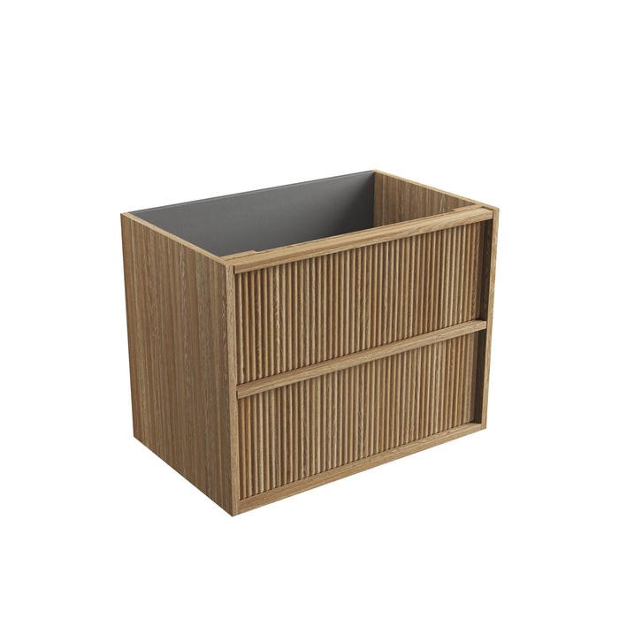 Venetta Fluted Framed Wall Hung 730mm Harvest Oak Cabinet only - VE750WHAF