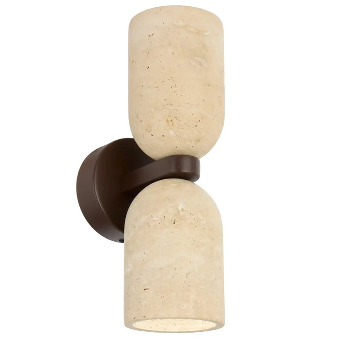 Kario Twin Wall Light Travertine - KARIO WB-BRWBE