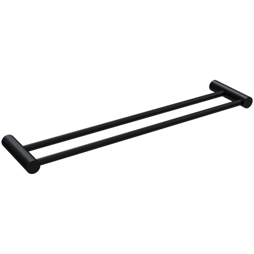 Finesa 600mm Double Towel Rail Matte Black - 6831BL