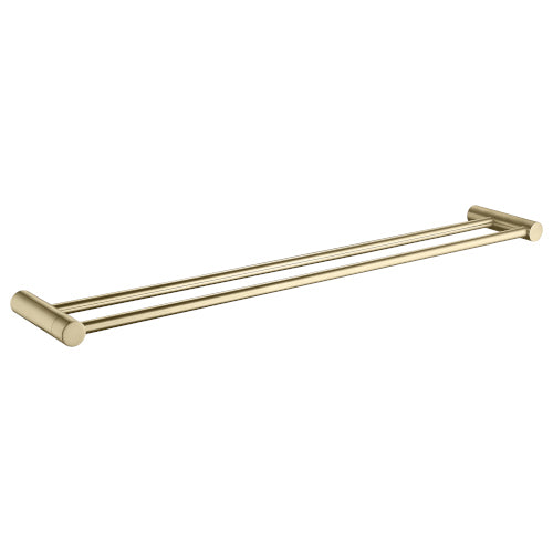 Finesa 800mm Double Towel Rail Modern Brass - 6832BB