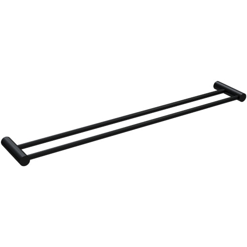 Finesa 800mm Double Towel Rail Matte Black - 6832BL