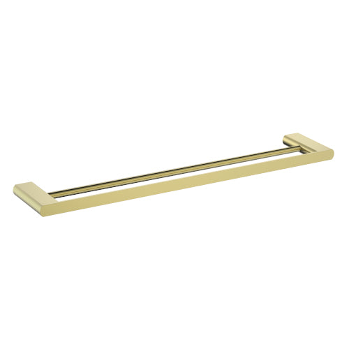 Zoya 600mm Double Towel Rail Modern Brass - 7831BB