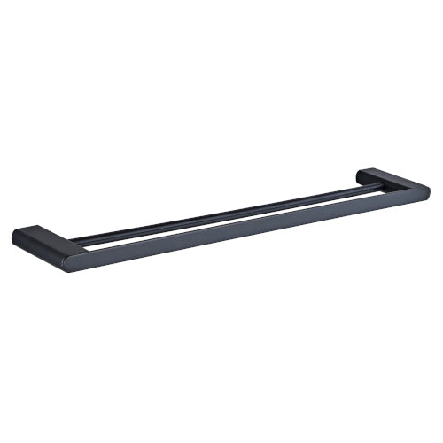 Zoya 800mm Double Towel Rail Matte Black - 7832BL