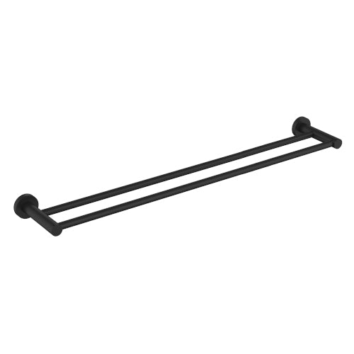 Cioso 800mm Double Towel Rail Matte Black - 8832BL