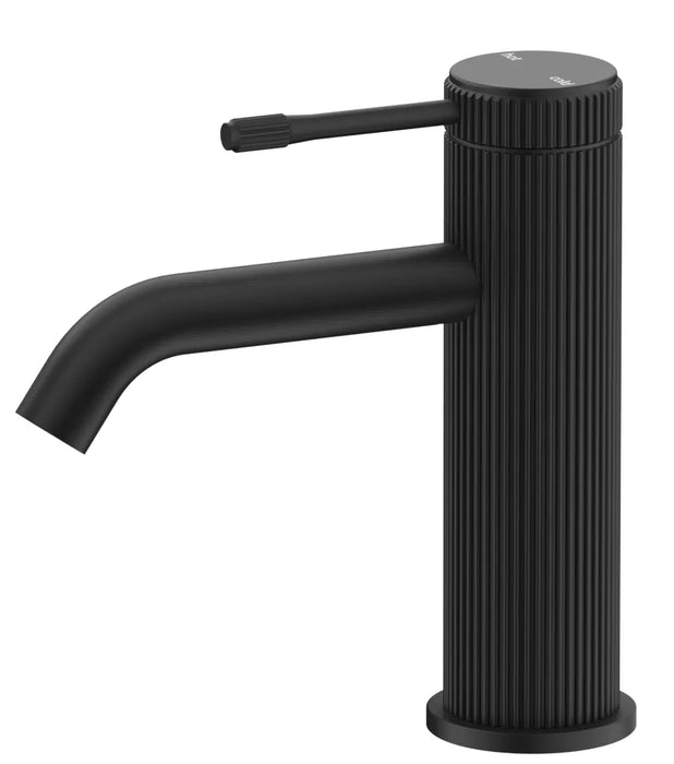 Mica Fluted Basin Mixer Black - BMC-6-NR-BLK