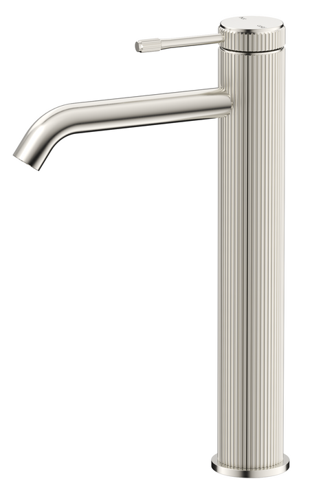 Mica Fluted Tall Basin Mixer Brushed Nickel - BMC-6-TALL-NR-BN