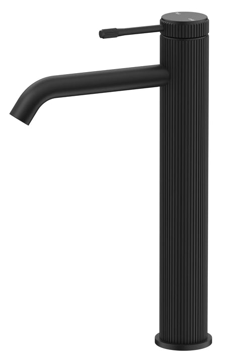 Mica Fluted Tall Basin Mixer Black - BMC-6-TALL-NR-BLK