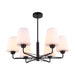 Buy Pendant Lights Australia Abbey 6 Light Matt Black With Opal Glass Pendant - ABBEY1