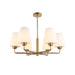 Buy Pendant Lights Australia Abbey 6 Light Gold With Opal Glass Pendant - ABBEY2