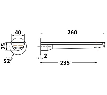 Akemi 235mm Bath Spout Chrome - 10442