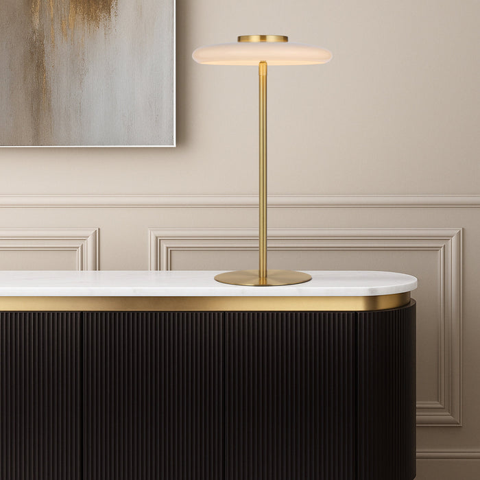 Amity LED Table Lamp 8W 3000K Brass & Opal - AMITY TL25-BRSOP