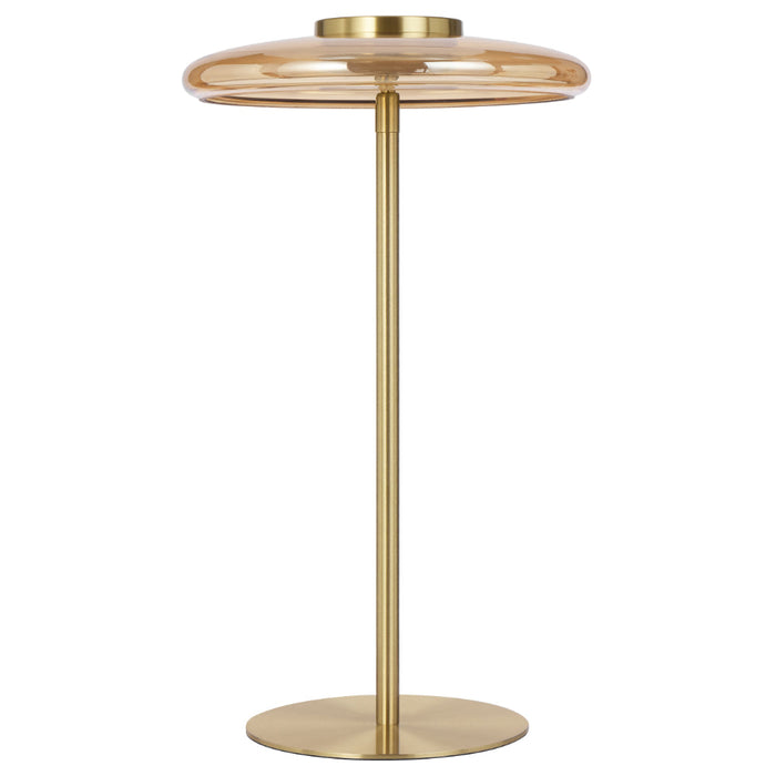 Amity LED Table Lamp 8W 3000K Brass & Amber - AMITY TL25-BRSAM