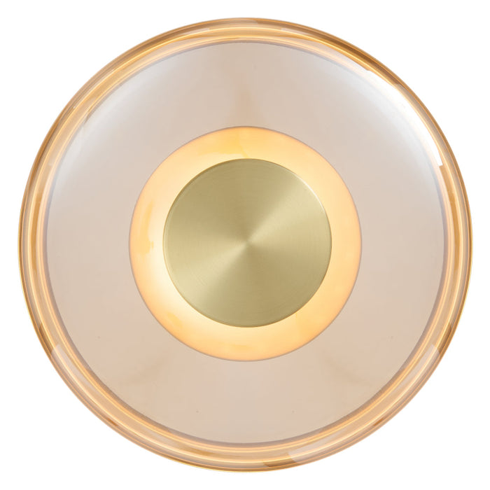 Amity LED Wall Light 8W 3000K Brass & Amber - AMITY WB25-BRSAM