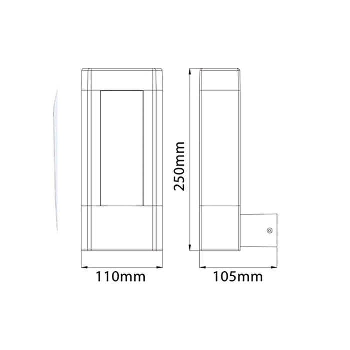 Buy Exterior Wall Lights Australia Amun Exterior LED Surface Mounted Wall Light 10W - AMUN1