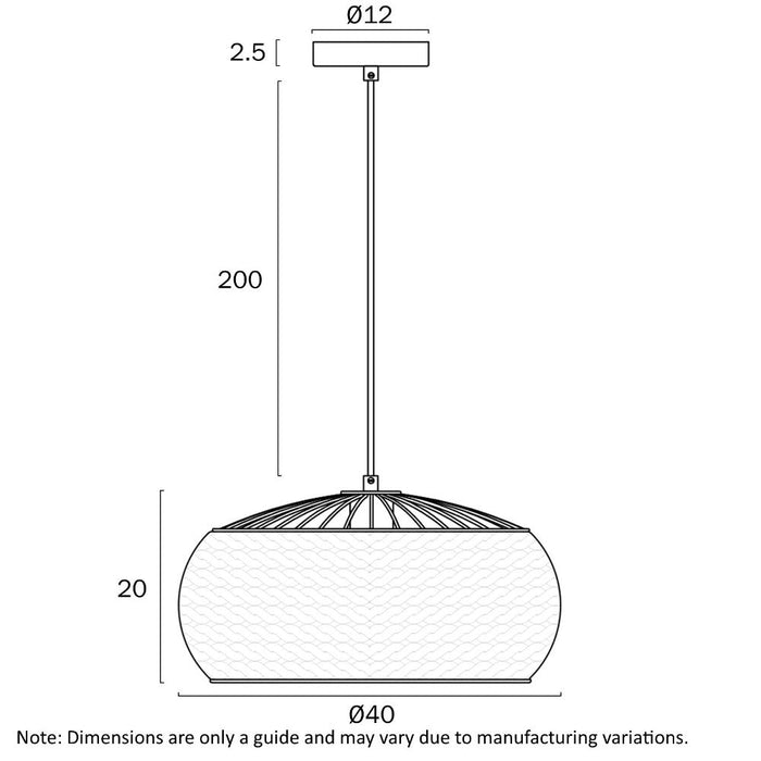 Buy Pendant Lights Australia ANTERA Pendant Light W400mm Black - ANTERA PE40-BK