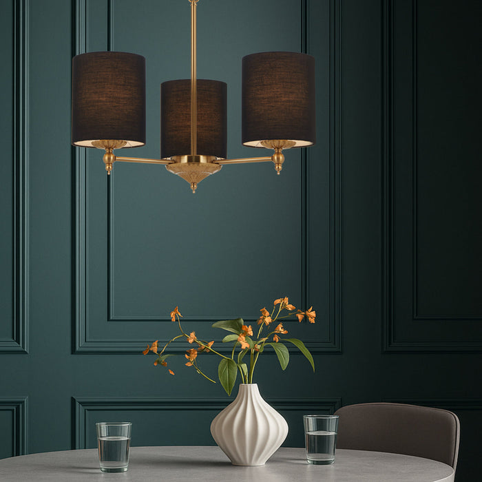Argos 3 Light Pendant Antique Gold & Black - ARGOS PE3-AGBK