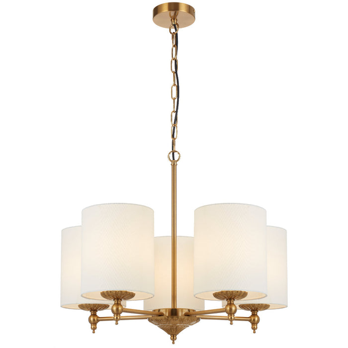 Argos 5 Light Pendant Antique Gold & Ivory - ARGOS PE5-AGIV