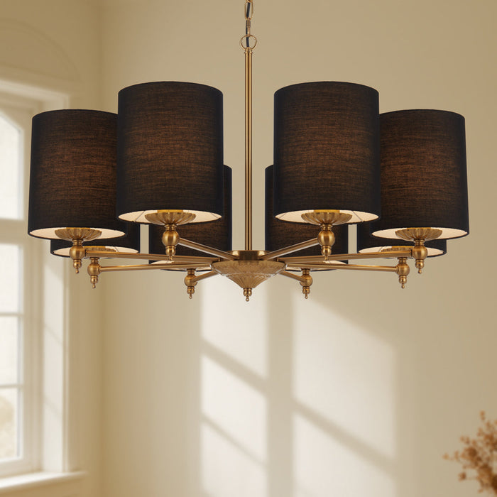 Argos 8 Light Pendant Antique Gold & Black - ARGOS PE8-AGBK