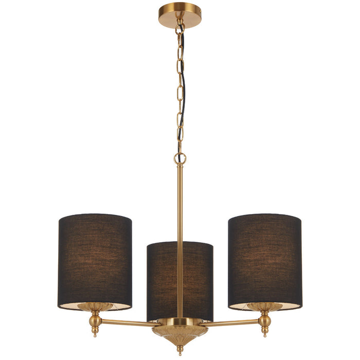 Argos 3 Light Pendant Antique Gold & Black - ARGOS PE3-AGBK