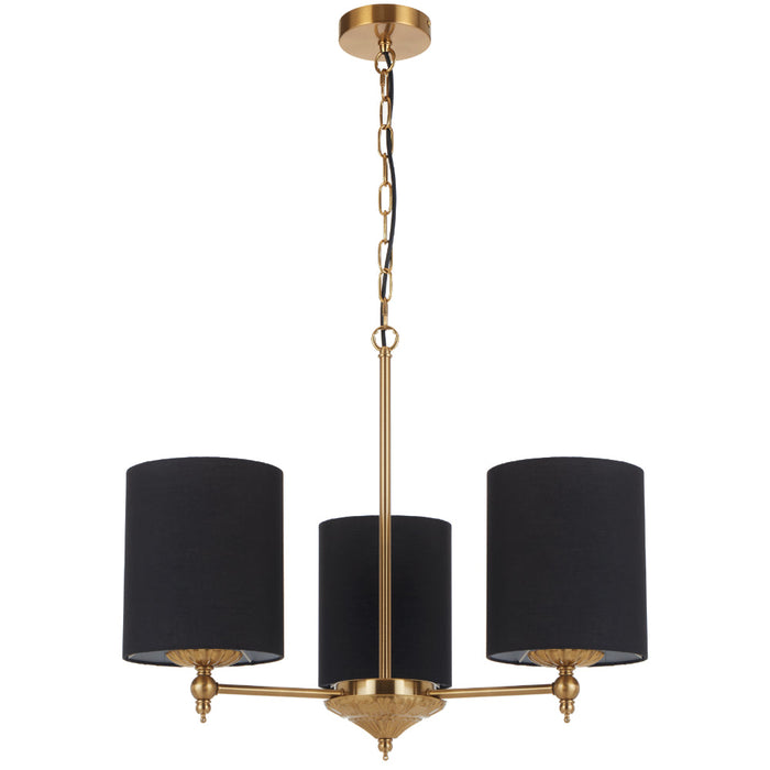 Argos 3 Light Pendant Antique Gold & Black - ARGOS PE3-AGBK