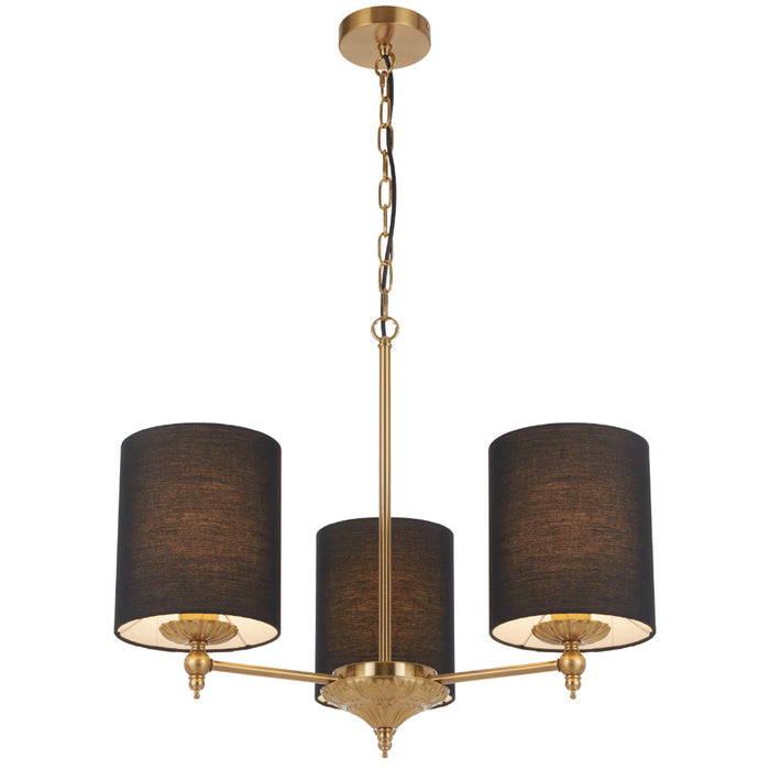 Argos 3 Light Pendant Antique Gold & Black - ARGOS PE3-AGBK