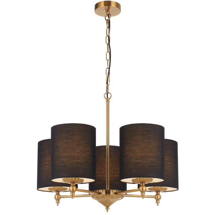 Argos 5 Light Pendant Antique Gold & Black - ARGOS PE5-AGBK